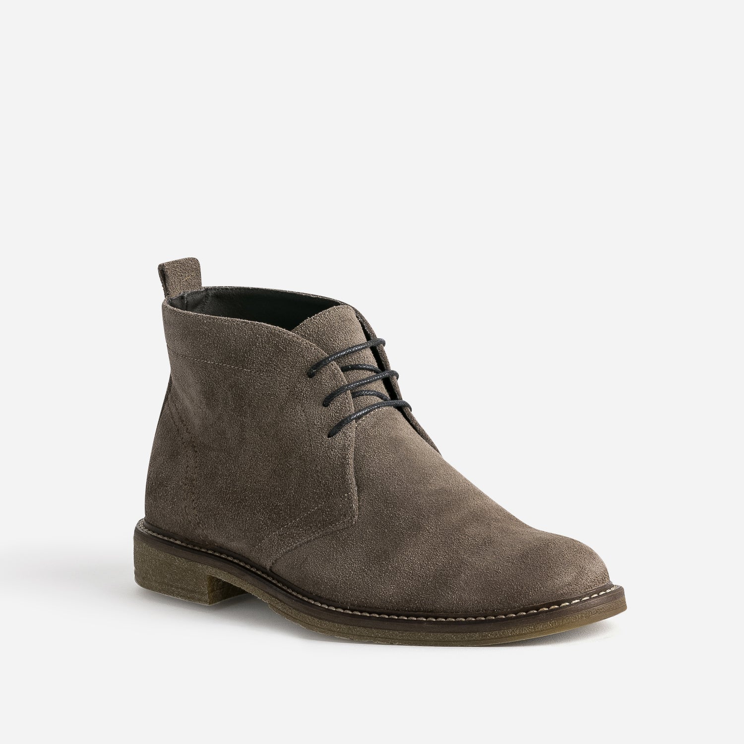 Desert Boots taupe en cuir velours