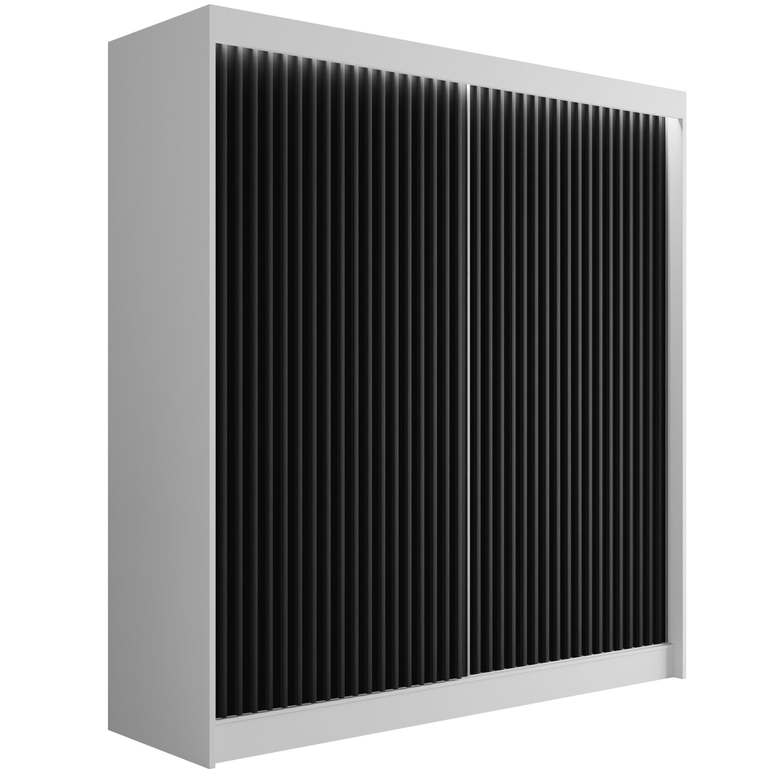 Szafa LED z drzwiami przesuwnymi i lamelami VILANv2 200 x 215 cm