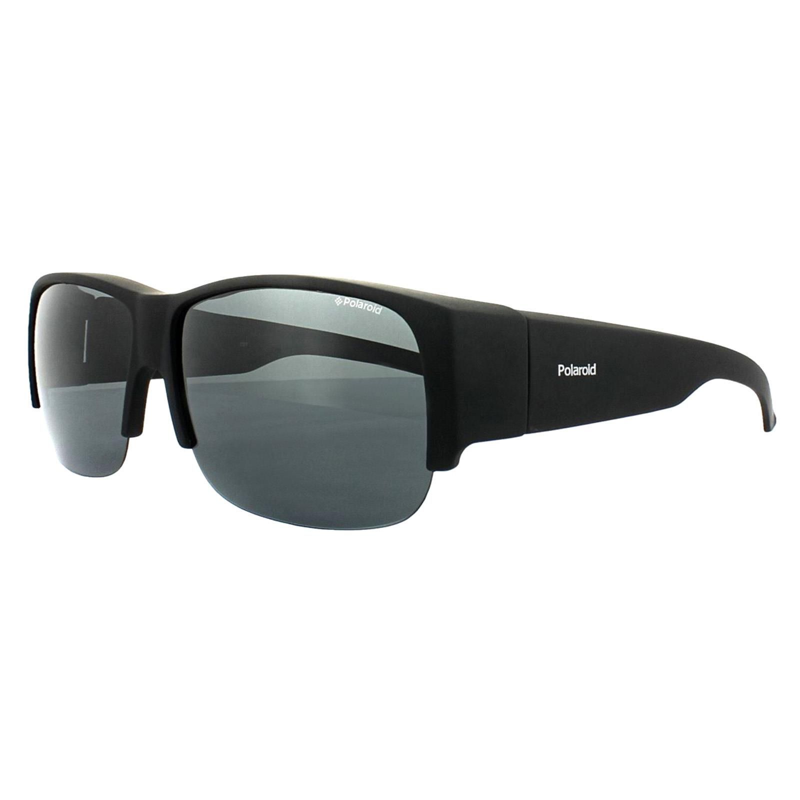 Polaroid Suncovers Semi Rimless Black Grey Polarized Sunglasses