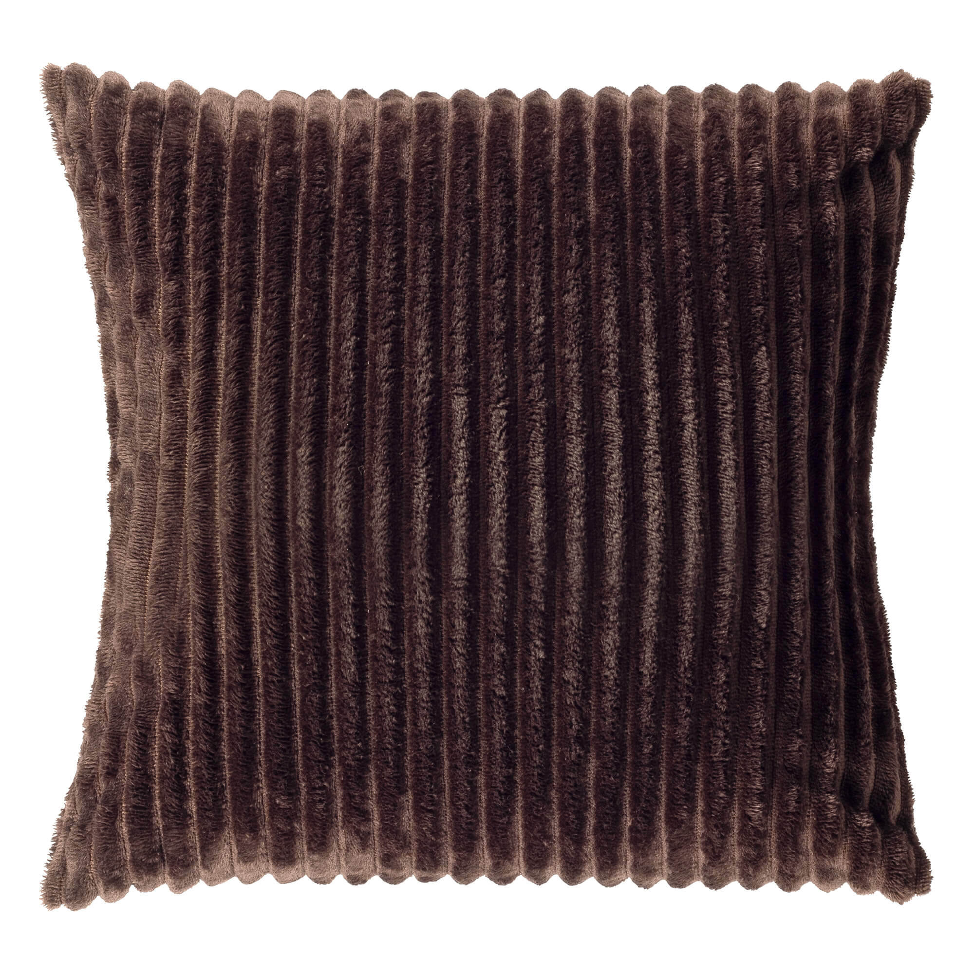 MART - sierkussen 45x45 cm - zacht ribfluweel - gerecycled - Chocolate Martini - bruin