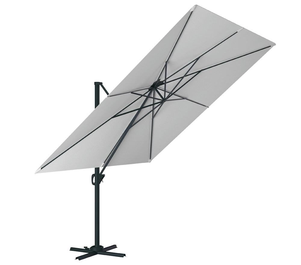 SUNKING XL - Parasol déporté 4x3m - gris perle - en aluminium