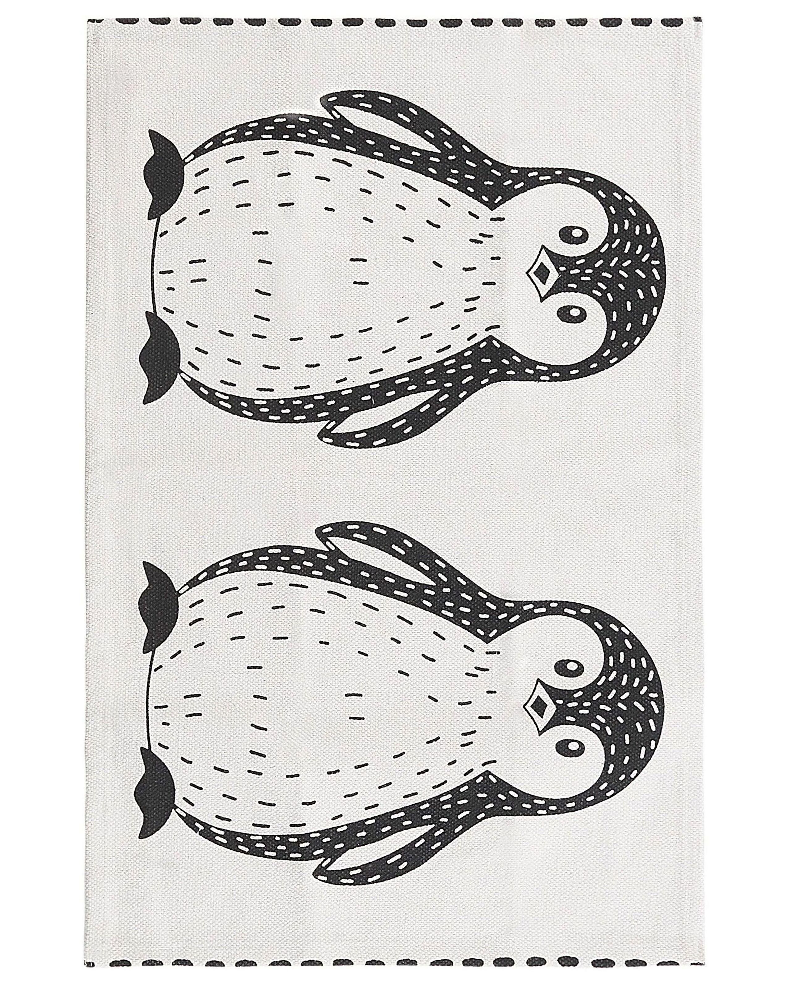 Dywan do pokoju dziecięcego 60x90 cm biało-czarny