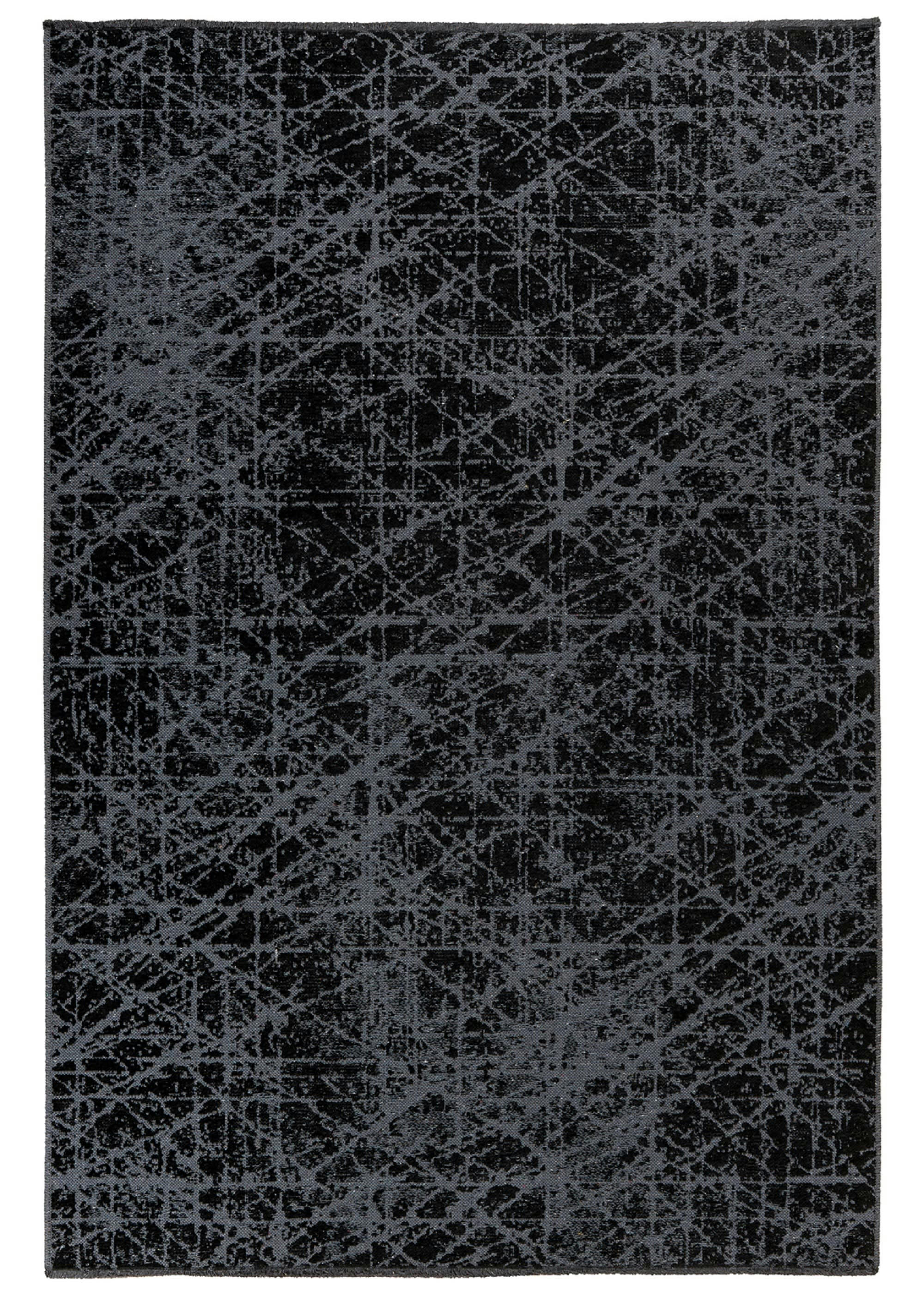 KALEV - Tapis de salon en polyester noir 160x230 cm
