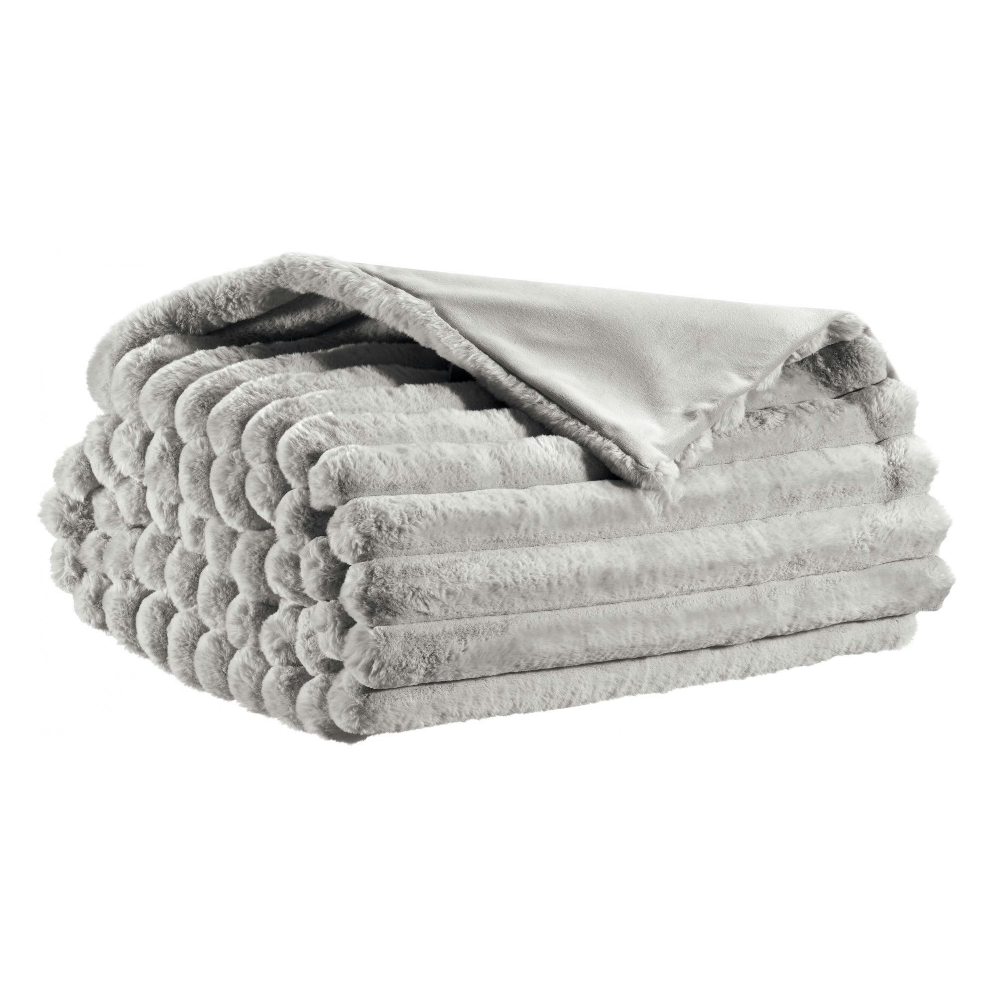 ALICE - Plaid  en polyester perle 130 x 160