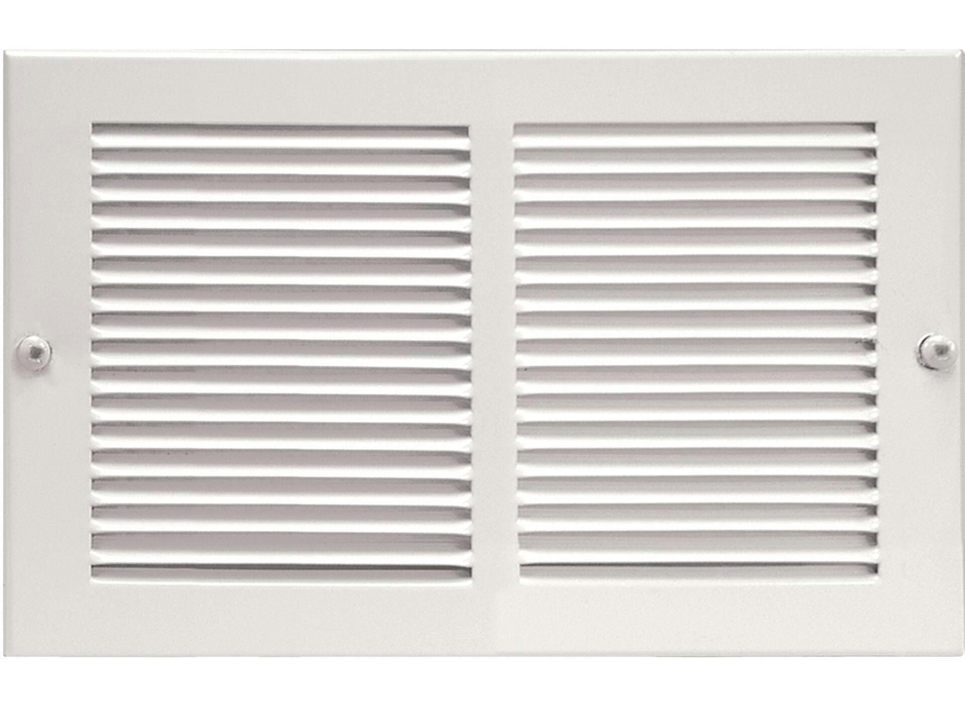 Imperial Steel Return Air Sidewall Grille For Cooling/Heating Systems, White, 10 x 6-in