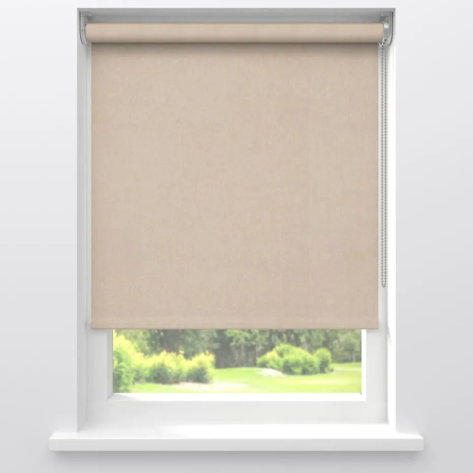 Kwantum Rolgordijnen | Fenstr Rolgordijn Gus Velours  Deels Verduisterend Zand