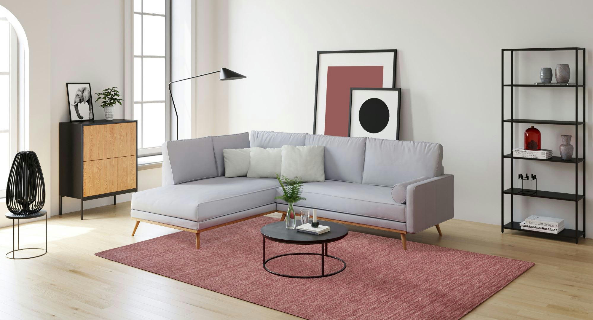 HOLI - Tapis salon - tissé main - 100% laine - bois de rose 040x060 cm