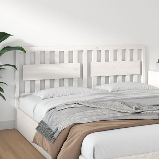 NNEVL Bed Headboard White 185.5x4x100 cm Solid Wood Pine