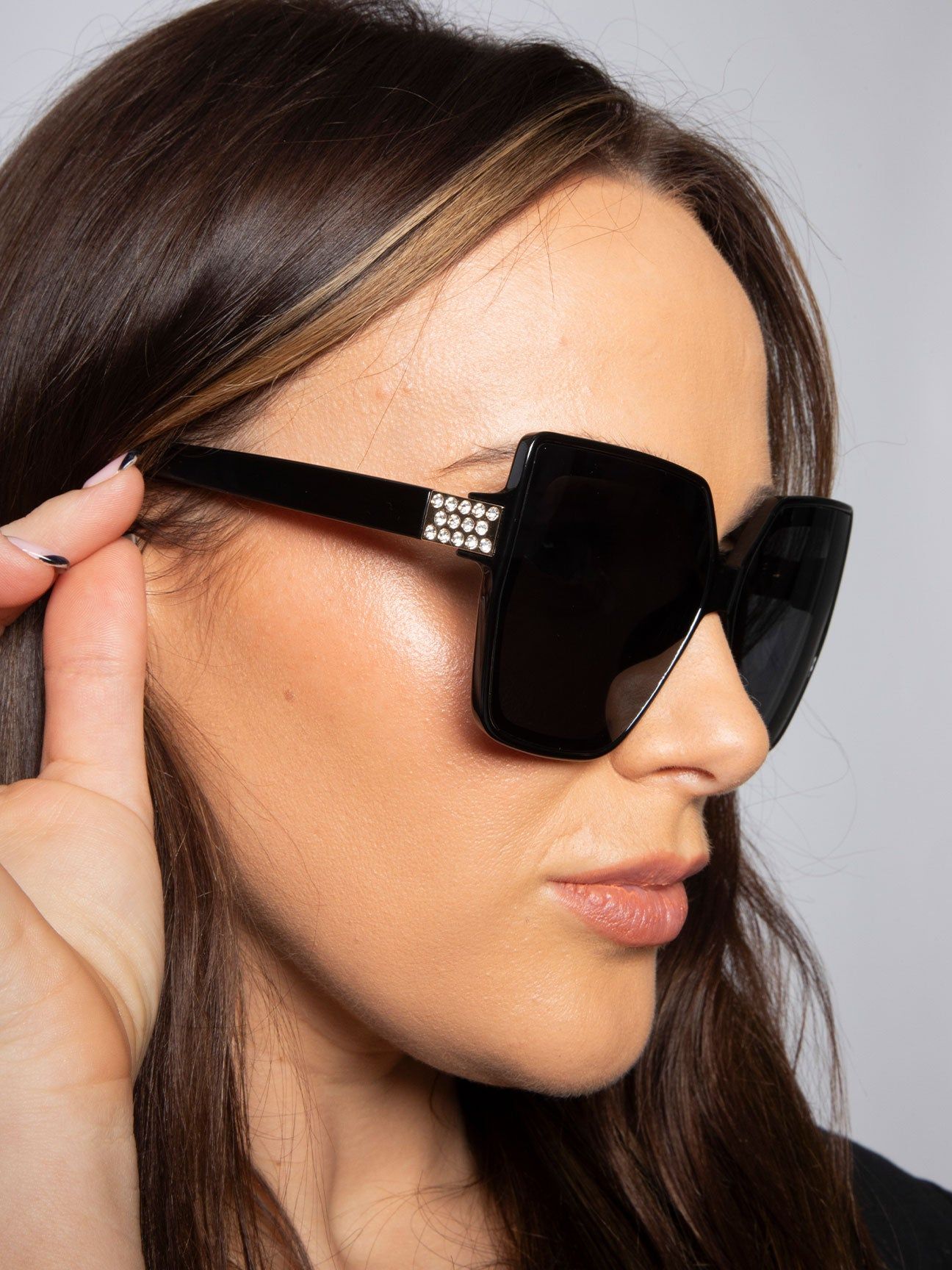 SVNX Oversized Cateye Sunglasses with Diamante Detail