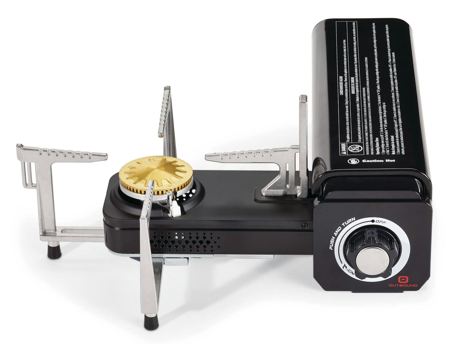 Outbound Folding Single-Burner Butane Stove, Steel, Charcoal Colour