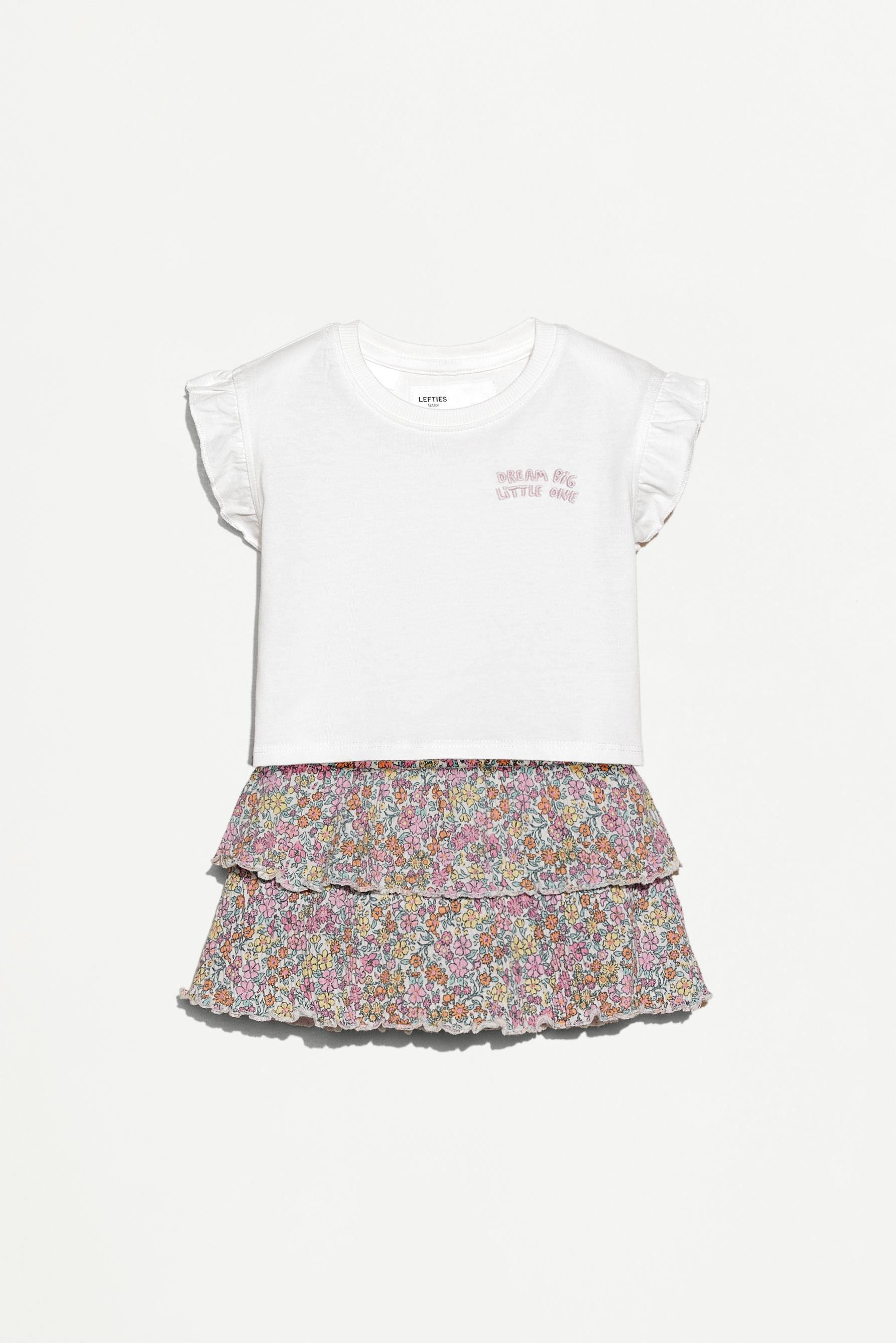 Set de camiseta y skort volantes