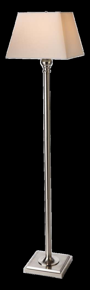 CANVAS Merton White Fabric Shade Floor Lamp, 62-1/5-in, Brushed Steel