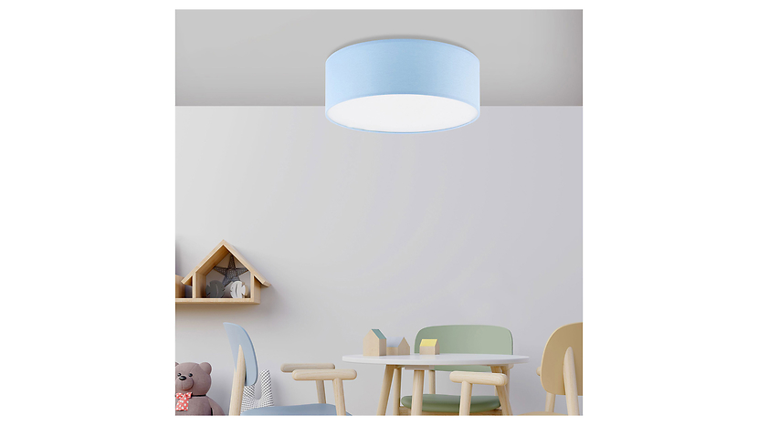 Lampa sufitowadziecięca Rondo tkaninowa niebieska