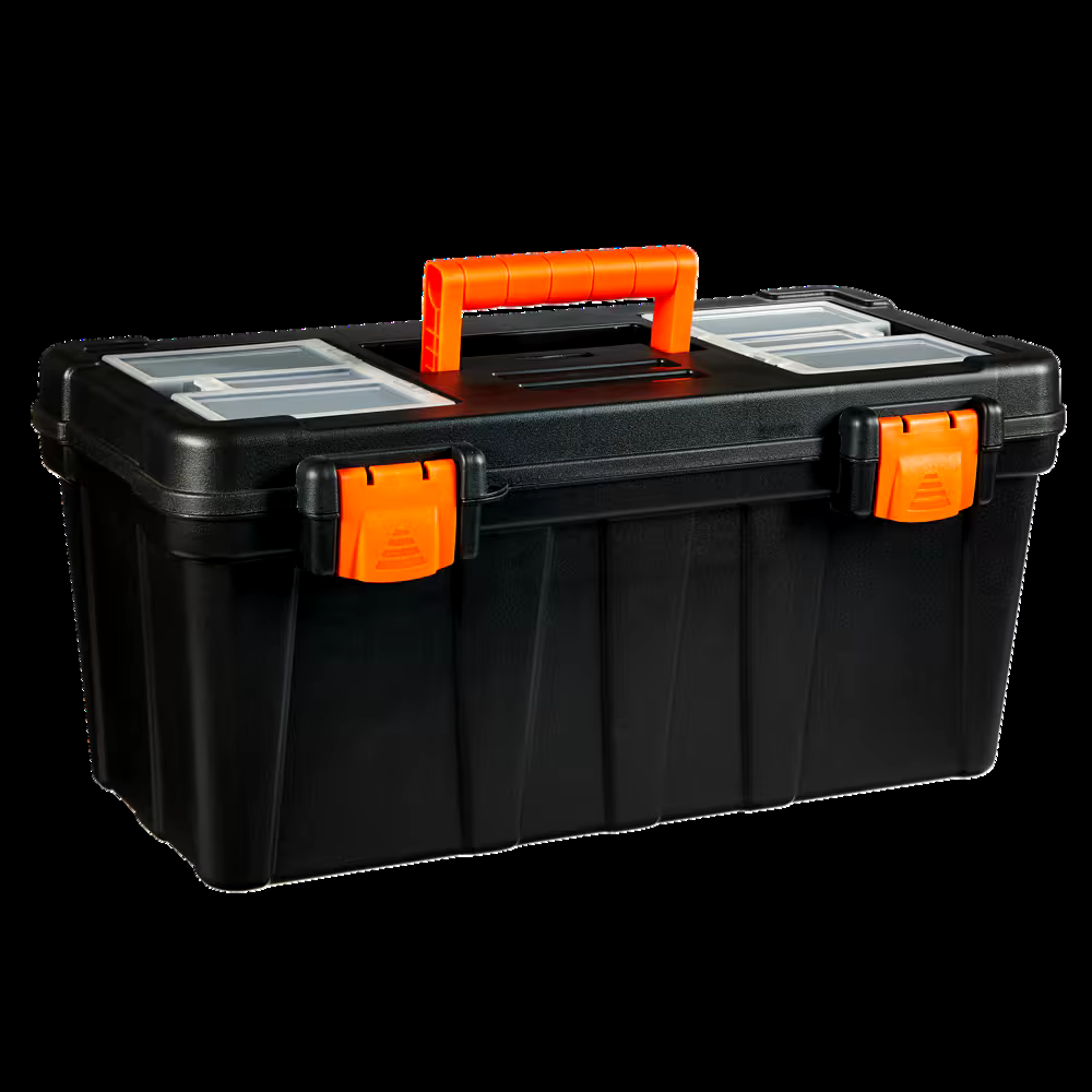Certified Portable Plastic Tool Box w/ Removable Tray, 20-in