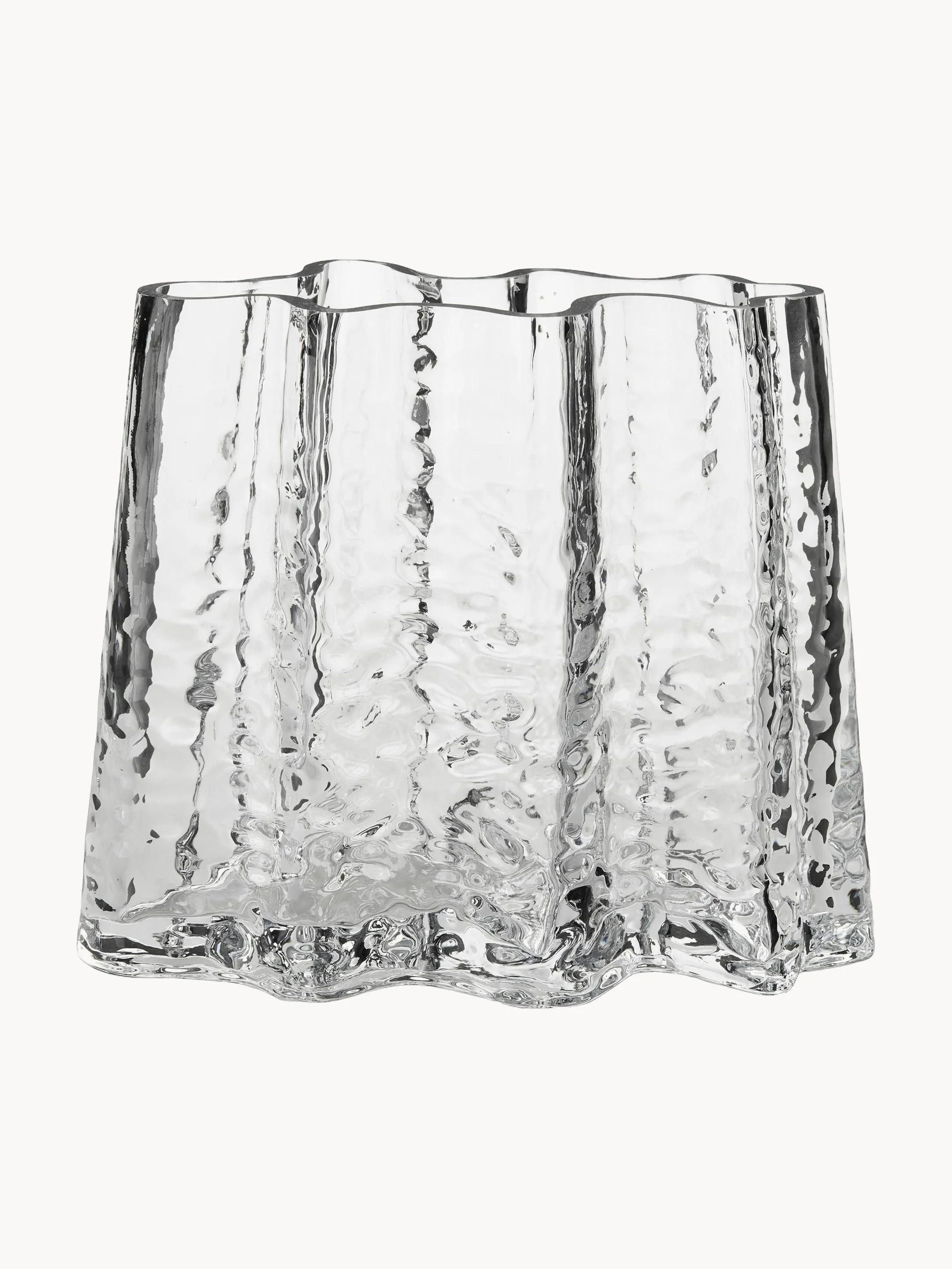Mundgeblasene Glas-Vase Gry mit strukturierter Oberfläche, H 19 cm