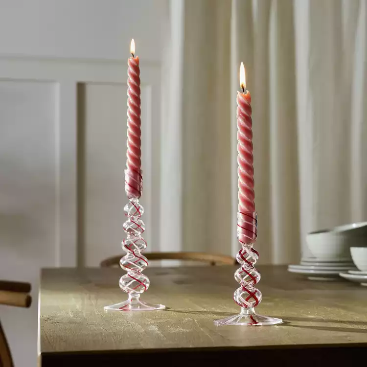 Habitat Swirled Glass Small Candle Stick
