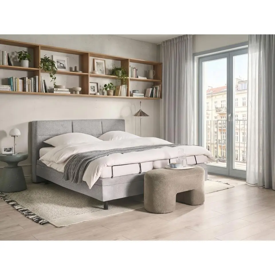 VICEROY - Tweepersoonsbed - Lichtgrijs - 160 x 200 cm - Polyester