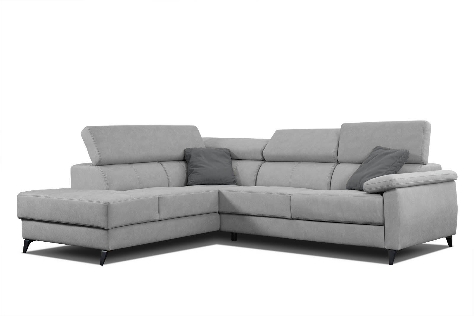 TAUNUS - Canapé d'angle gauche 5 places gris clair