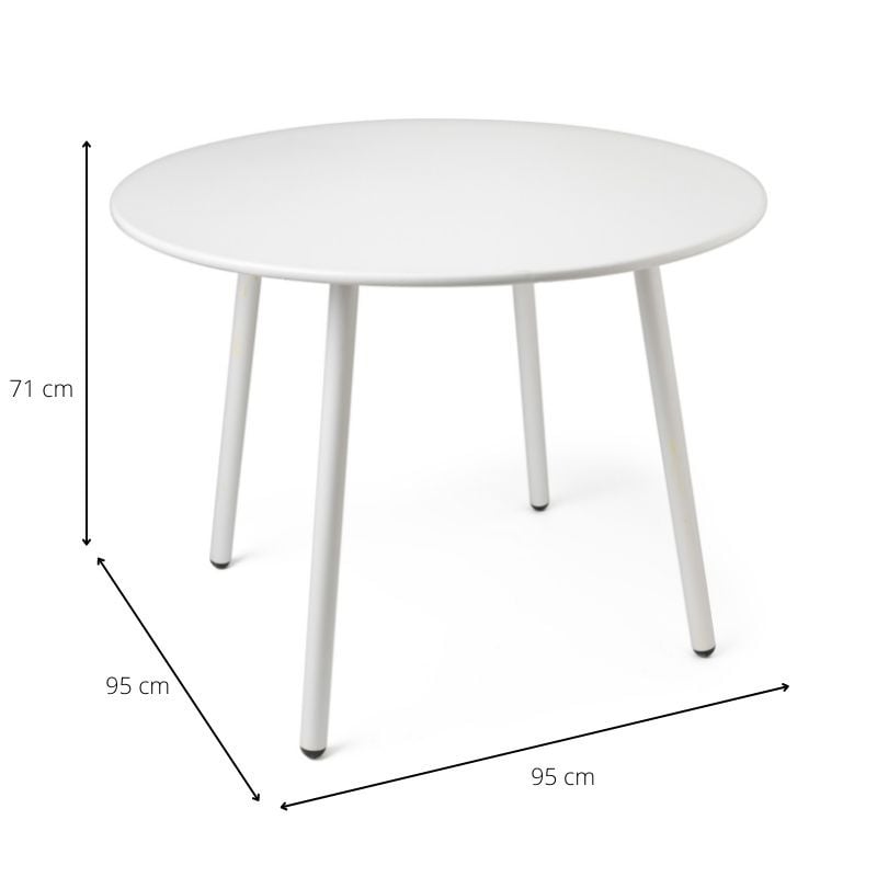 Tuintafel Elisa rond - wit - &Oslash;95x71 cm