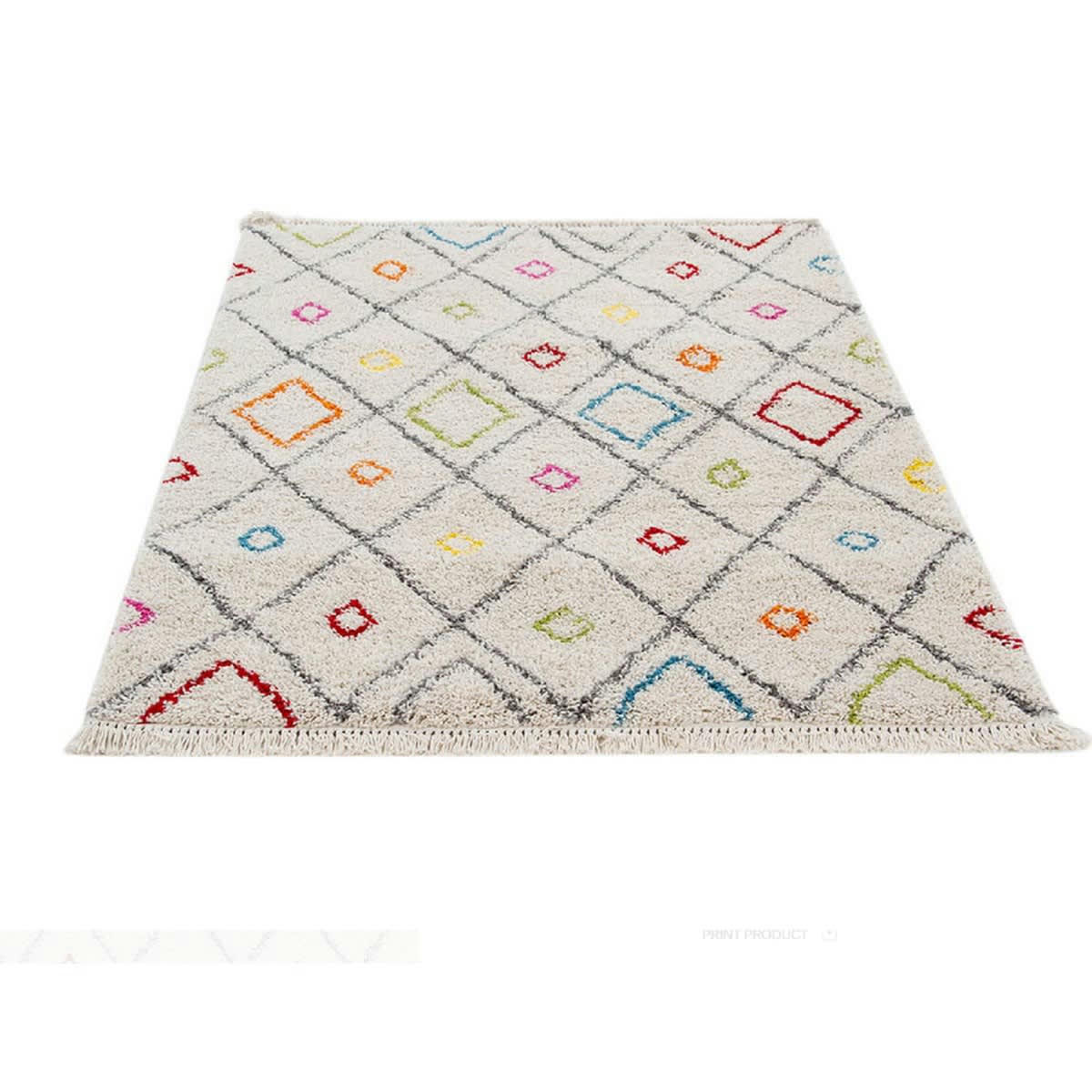 TRIBAL - Tapis shaggy en polypropylène multicolore 60x120 cm