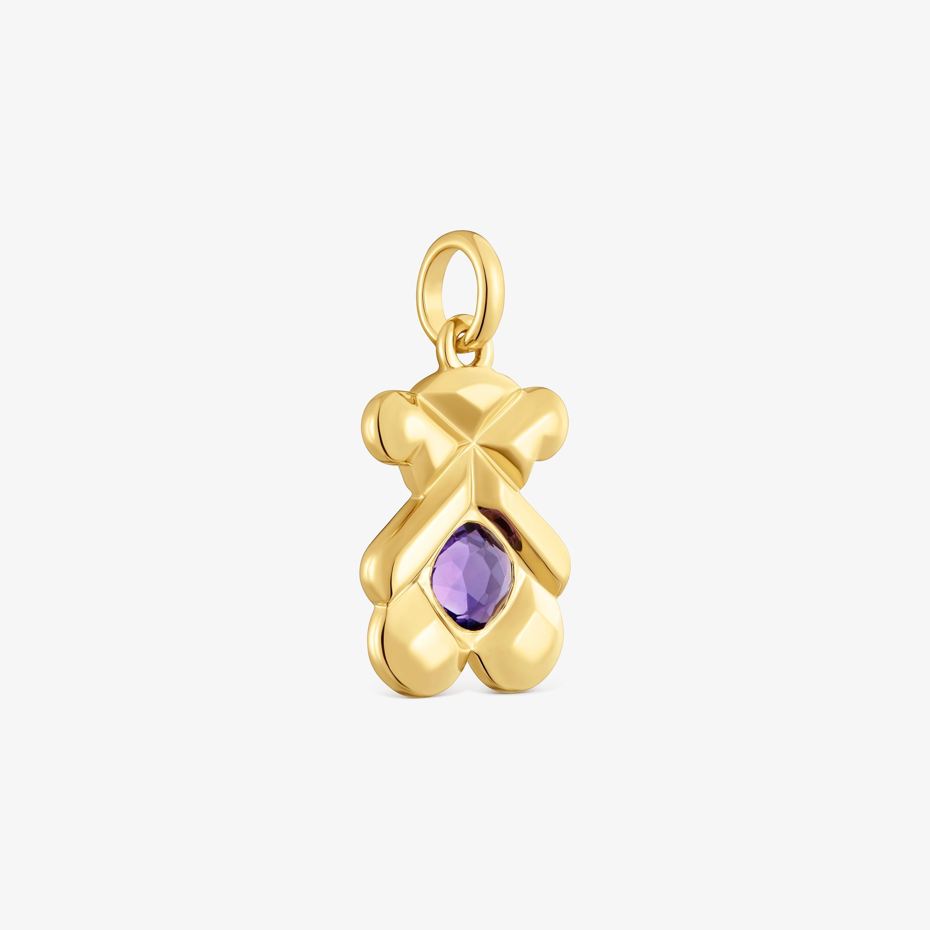 Colgante con baño de oro 18 kt sobre plata y amatista TOUS Sweet 40s