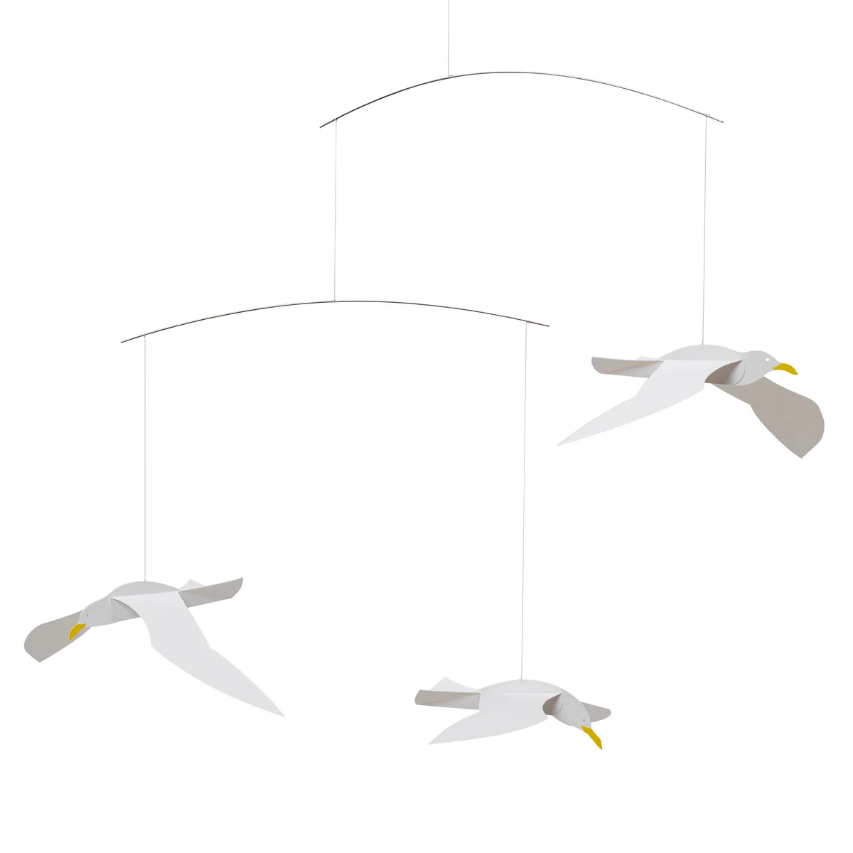 Flensted Mobiles - Soaring Seagulls Mobile, weiß / gelb