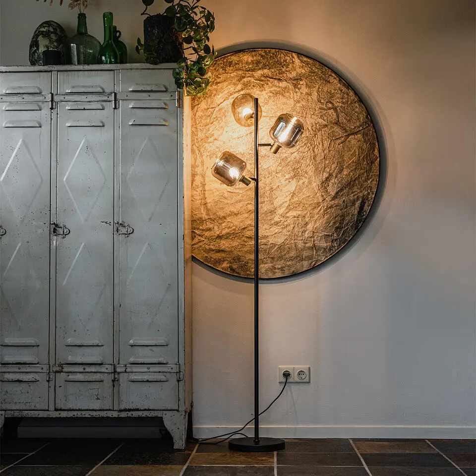 Qazqa vloerlamp zuzanna grijs e14