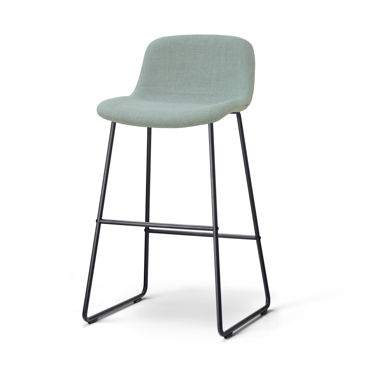 Nolon Nino-Mats Barkruk Saliegroen - Zwart Onderstel - 75 Cm