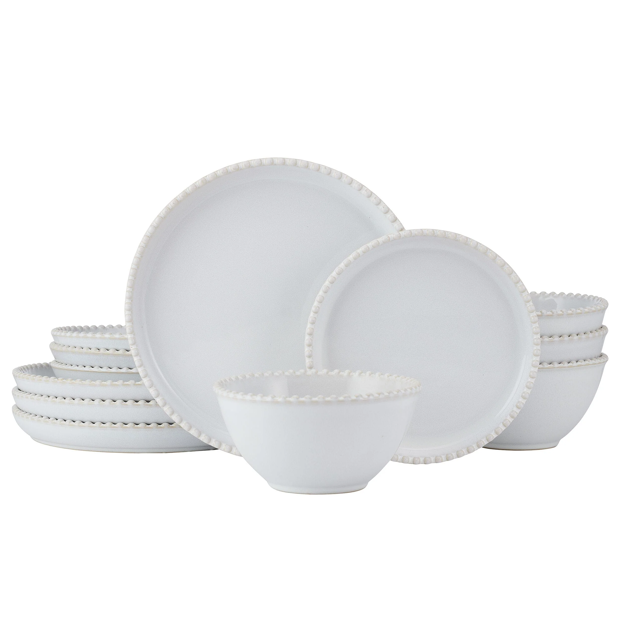 Lumira White 12 Piece Dinnerware Set, Service for 4