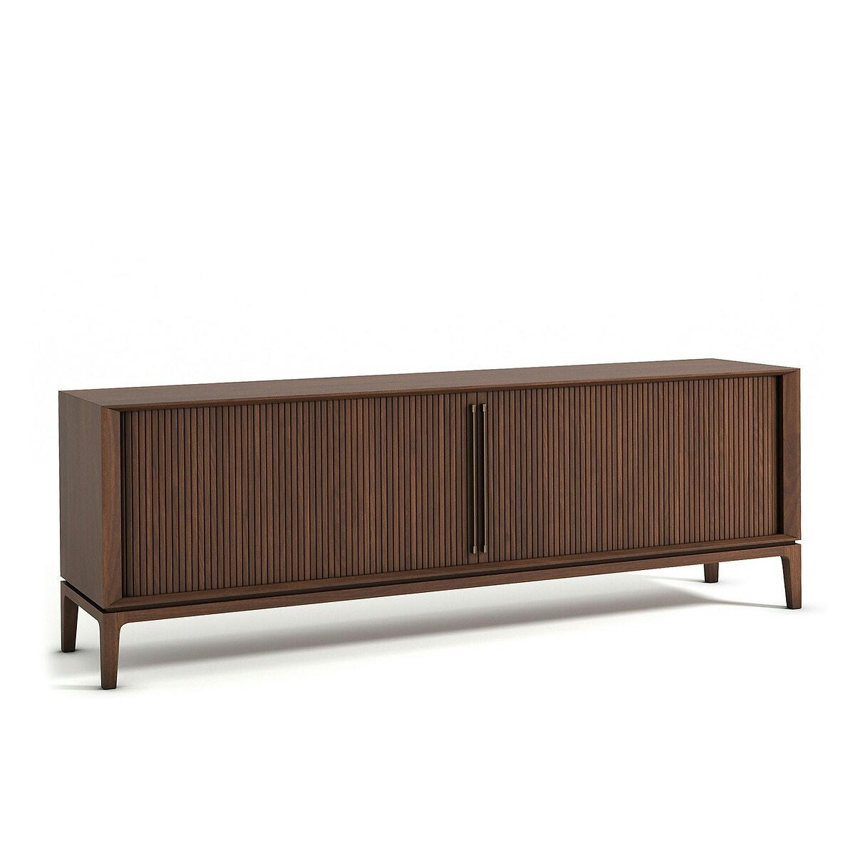 Buffet enfilade noyer et cuir Liamca