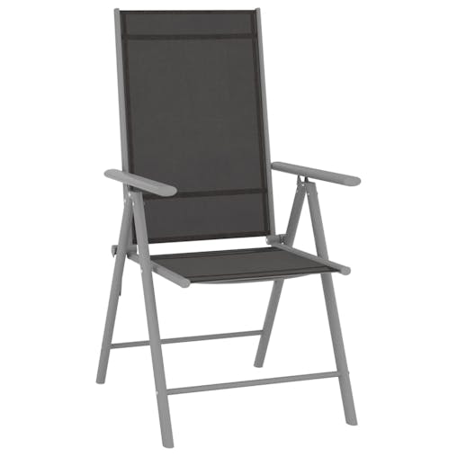 NNEVL Folding Garden Chairs 6 pcs Textilene Black