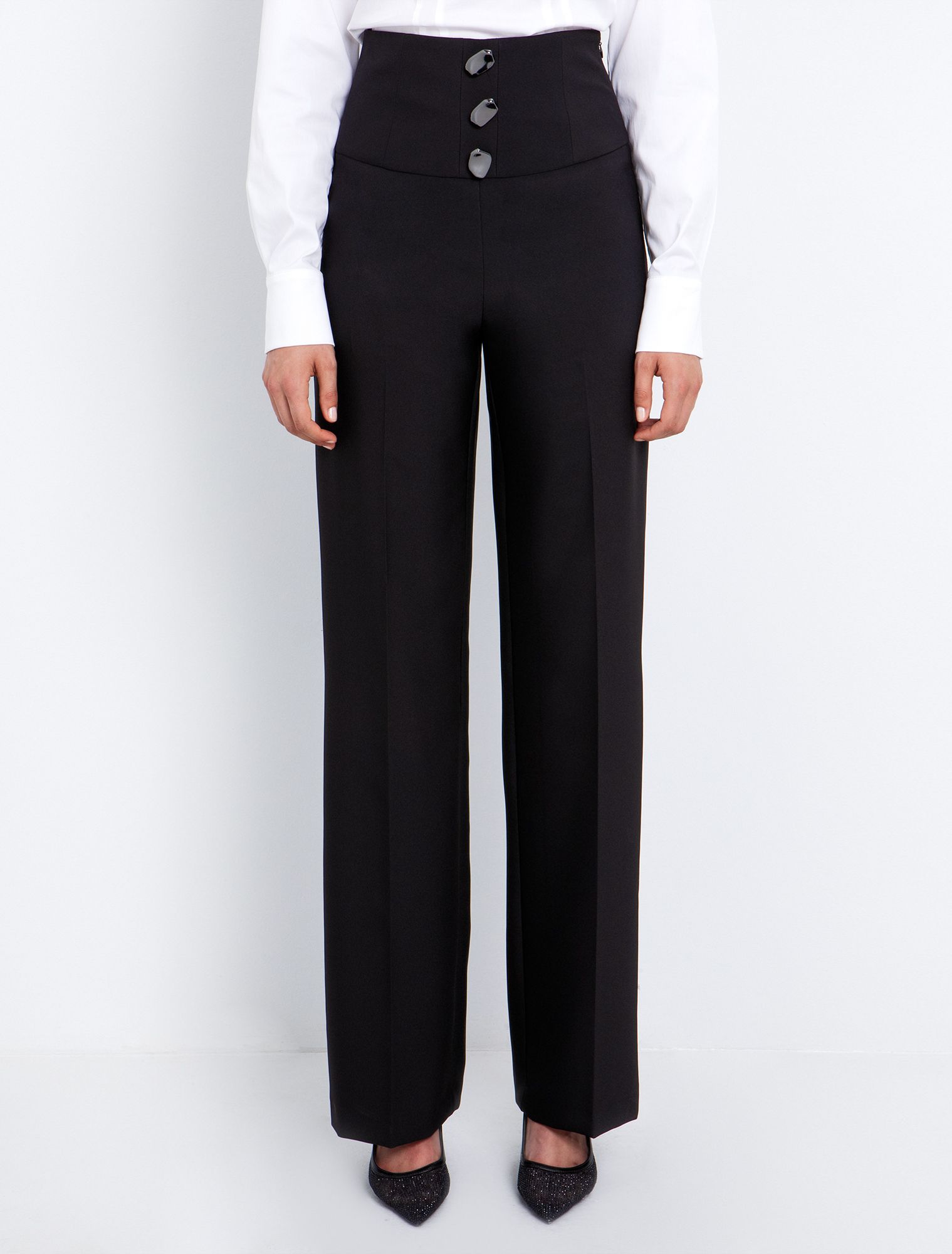 Ψηλόμεσο παντελόνι με κουμπιά mirror