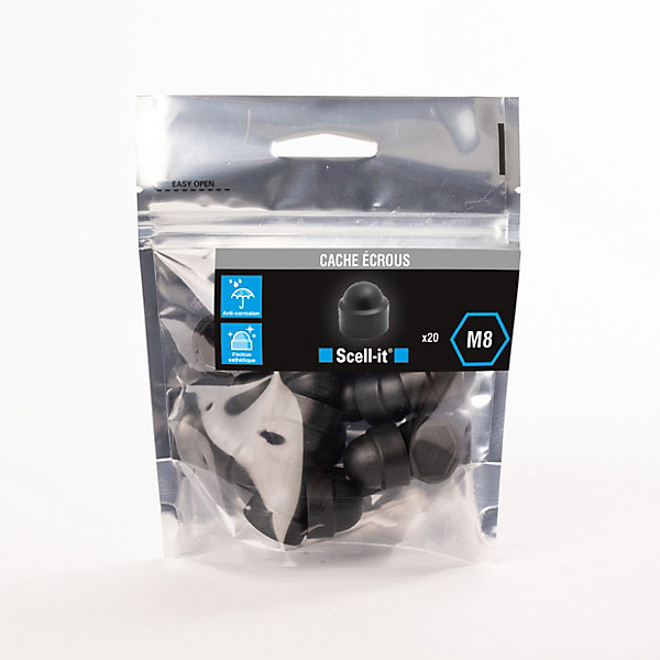 Cache-écrou Scell It noir ø8 mm, 20 pièces