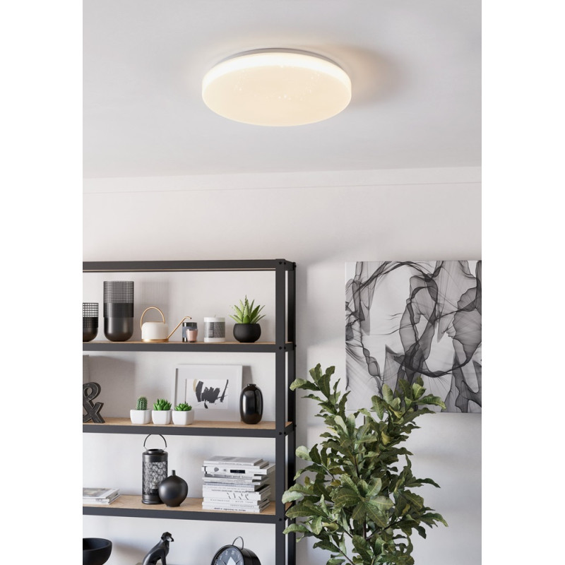 Plafonnier LED Pogliola-E Ciel Ø 31 cm blanc neutre 1900 lm 15,6 W EGLO