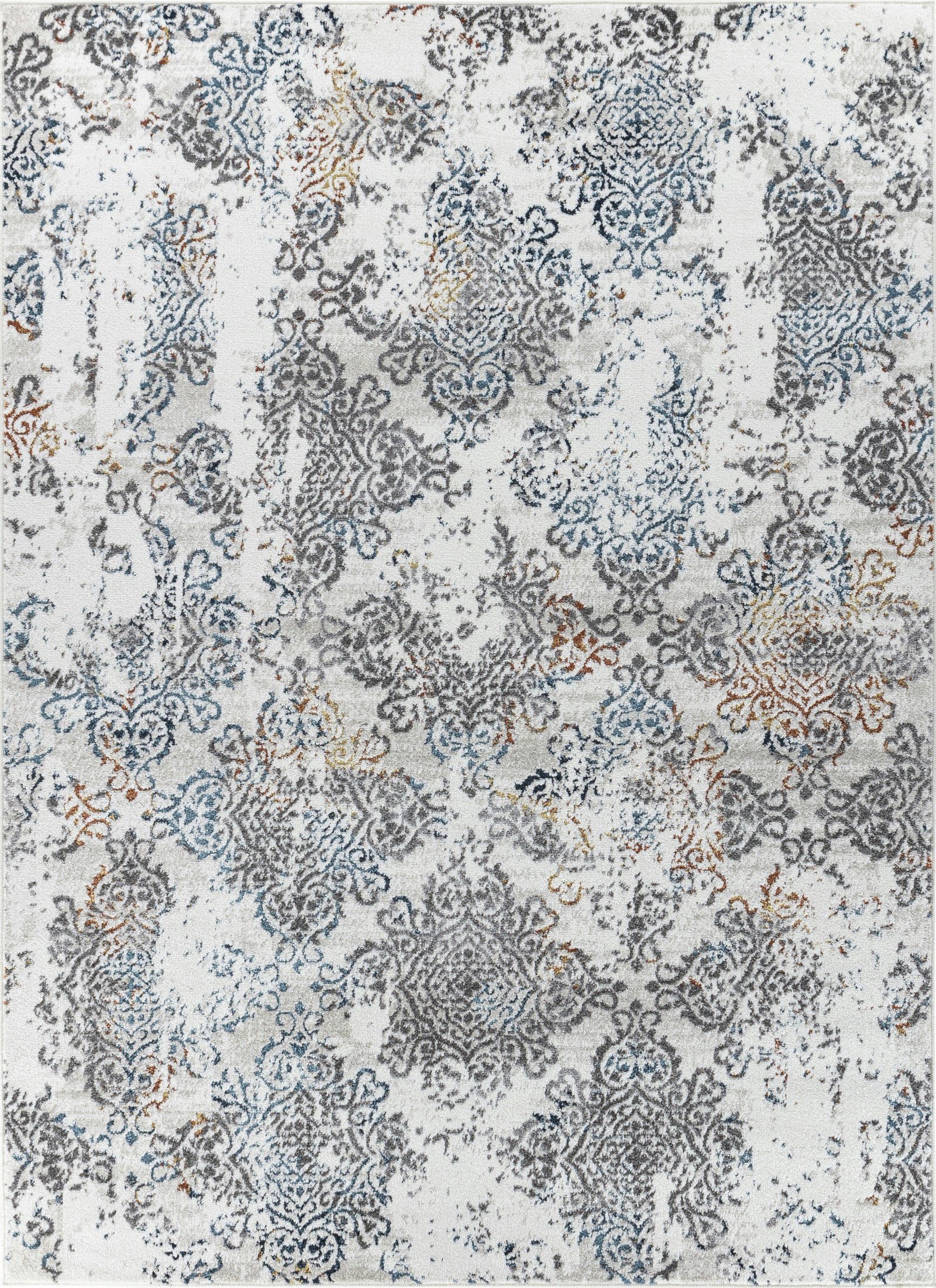 HARU - Tapis Vintage Oriental Bleu/Orange 200x275