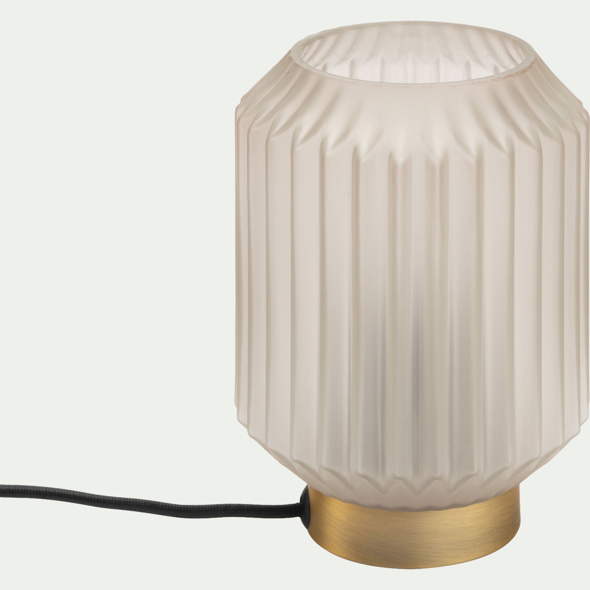 SUENO - Lampe de table en verre et acier H17cm - blanc