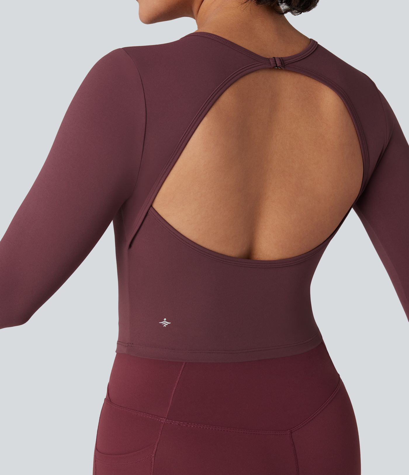 Top yoga slim SoftlyZero™ dos nu boucle ajustable manches longues avec trous pouces - UPF50