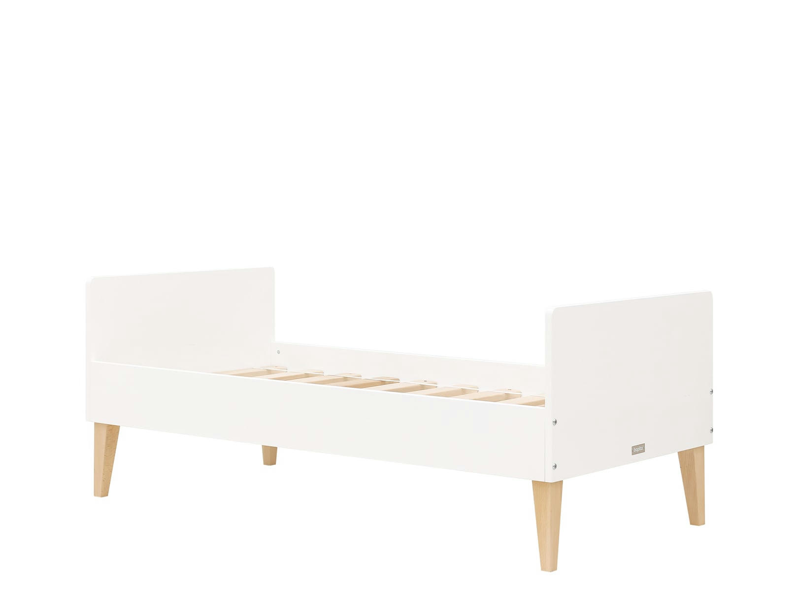 INDY - Lit d'enfant 70x140 en MDF et hêtre blanc