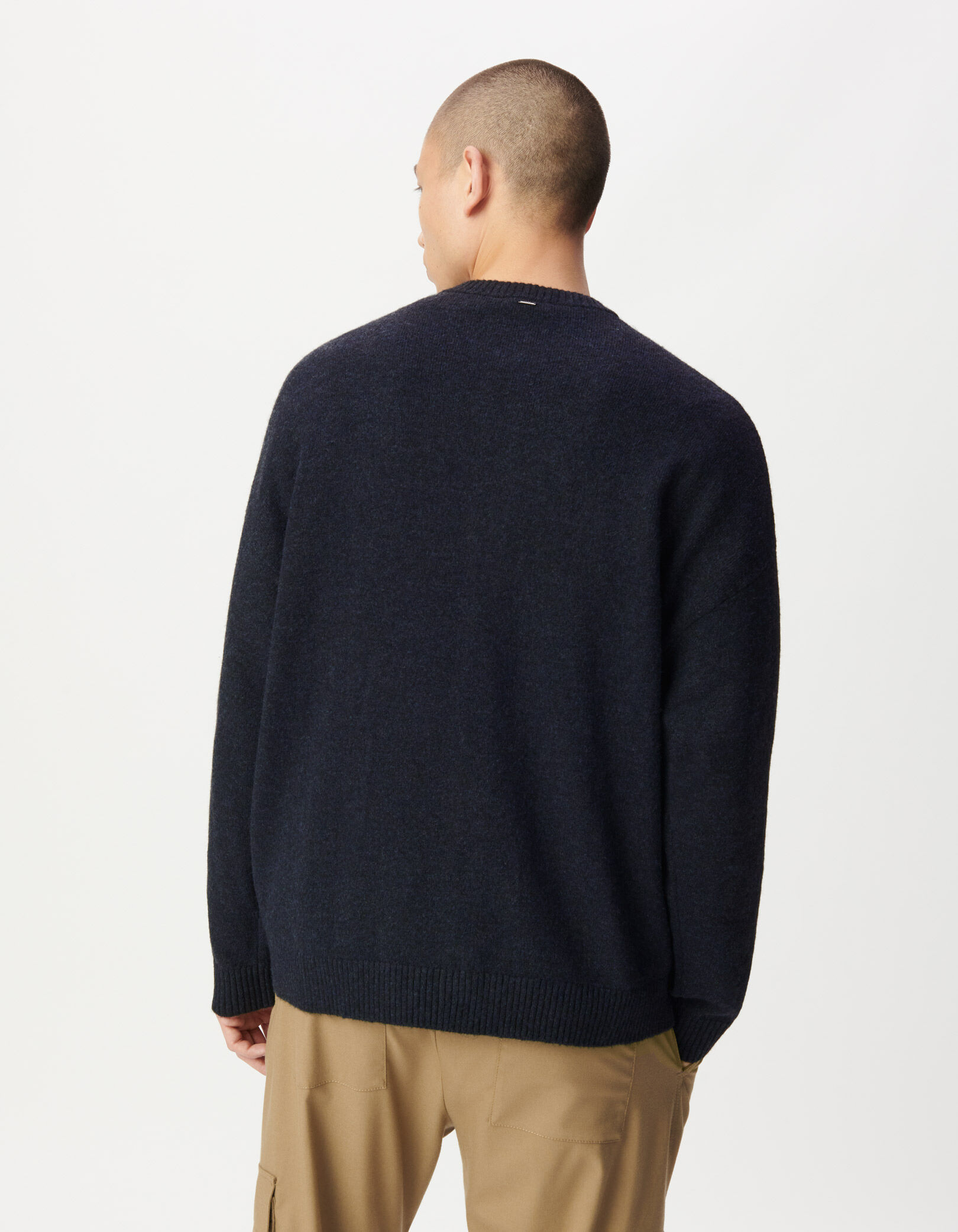 Cardigan zippé marine tricot Homme