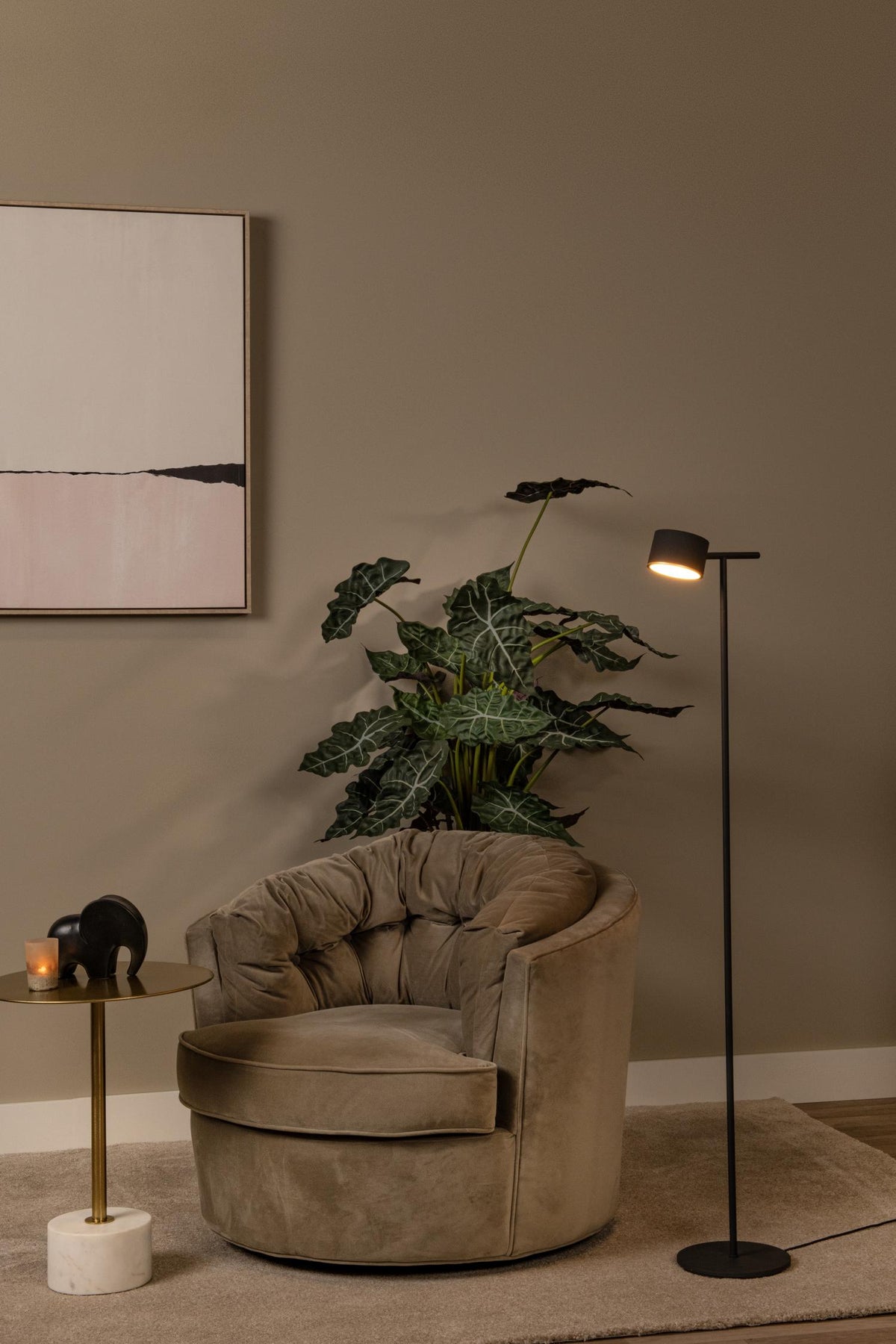 Lucide vloerlamp GIAN - Geïntegreerde LED - Zwart