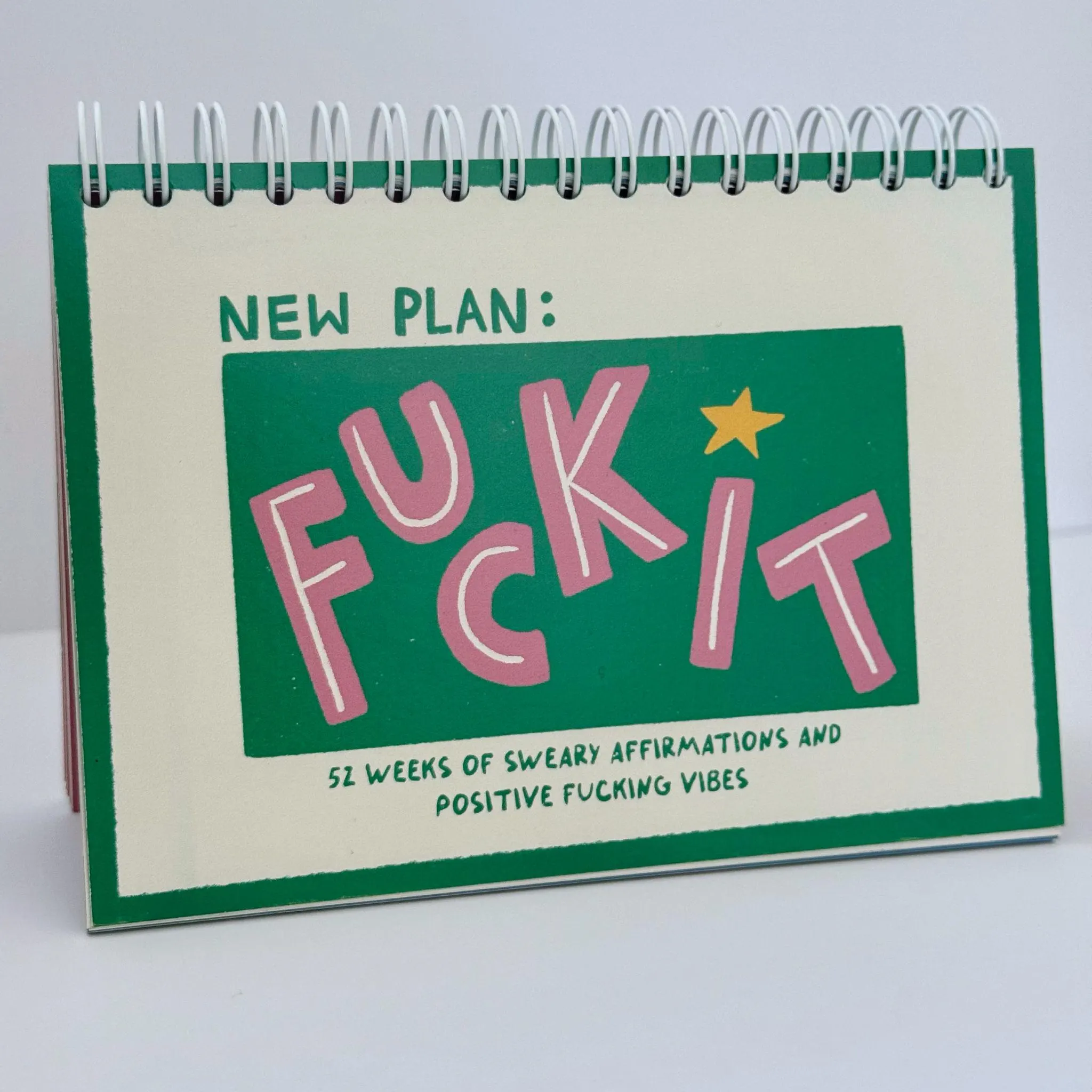 Sweary Affirmation Desk Flip Chart Desk Pad Book | 52 Weeks of Positive F*cking Vibes | Funny Adult Gift | Daily Motivation | Office Gift