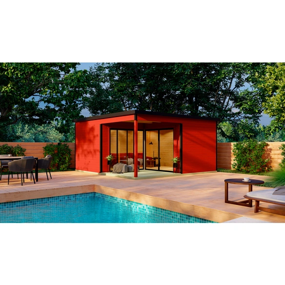 Gartenhaus »Domeo«, BxHxT: 519,6 x 250,8 x 519,6 cm (Außenmaß inkl. Dachüberstand), schwedenrot