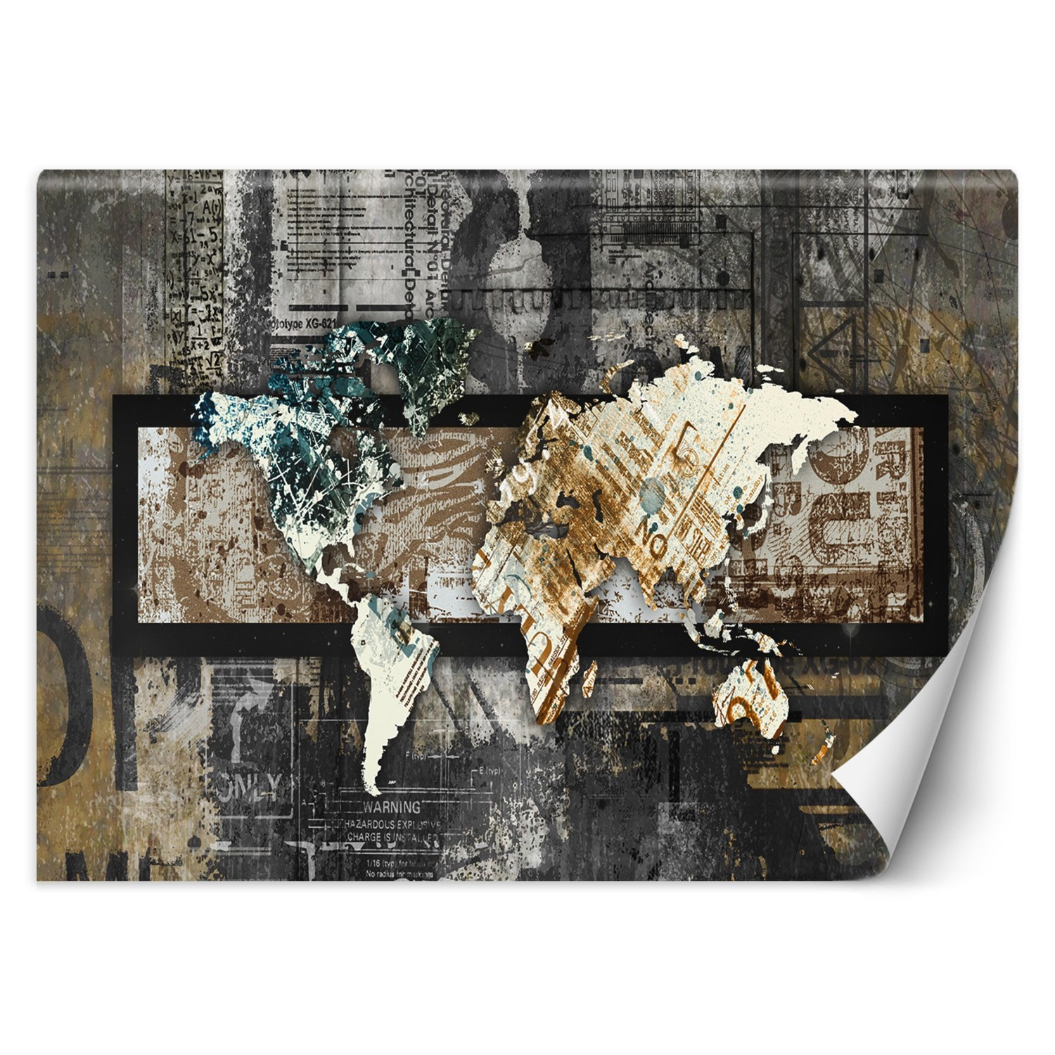 Feeby Fototapeta, Stara mapa świata vintage 150x105