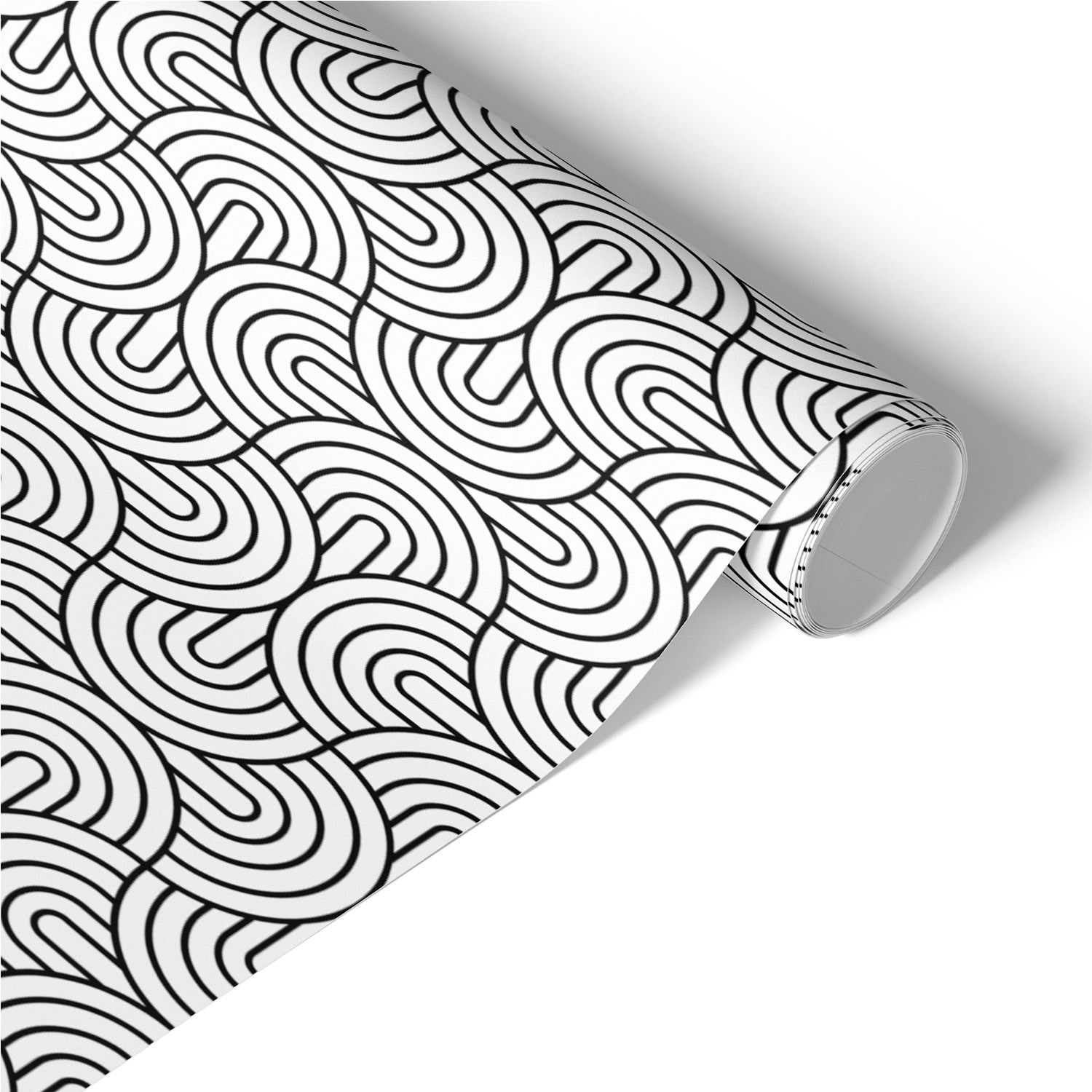 Okleina meblowa Czarno-białe półkola 50x100 Folia samoprzylepna