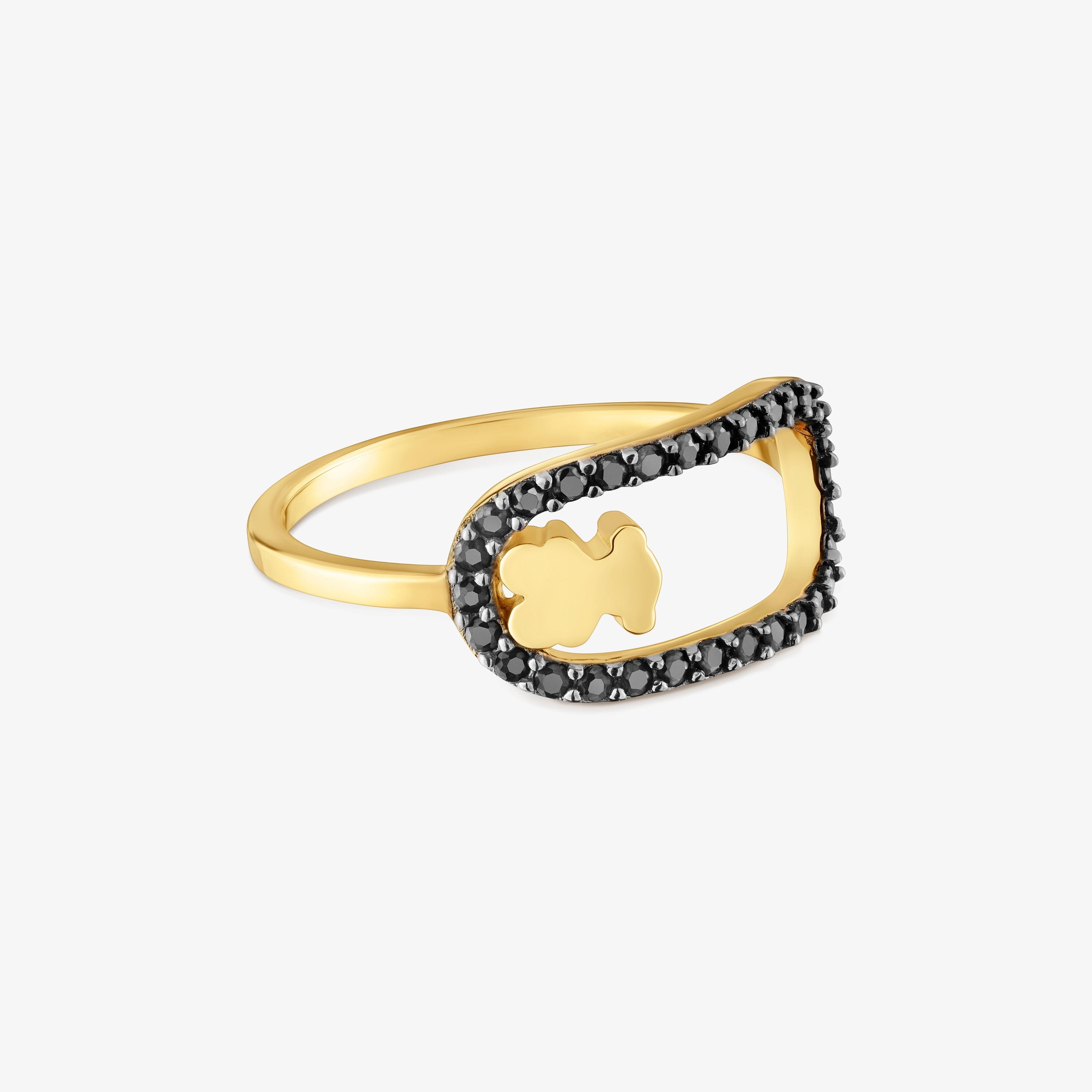 Anillo con baño de oro 18 kt sobre plata y espinelas Camille