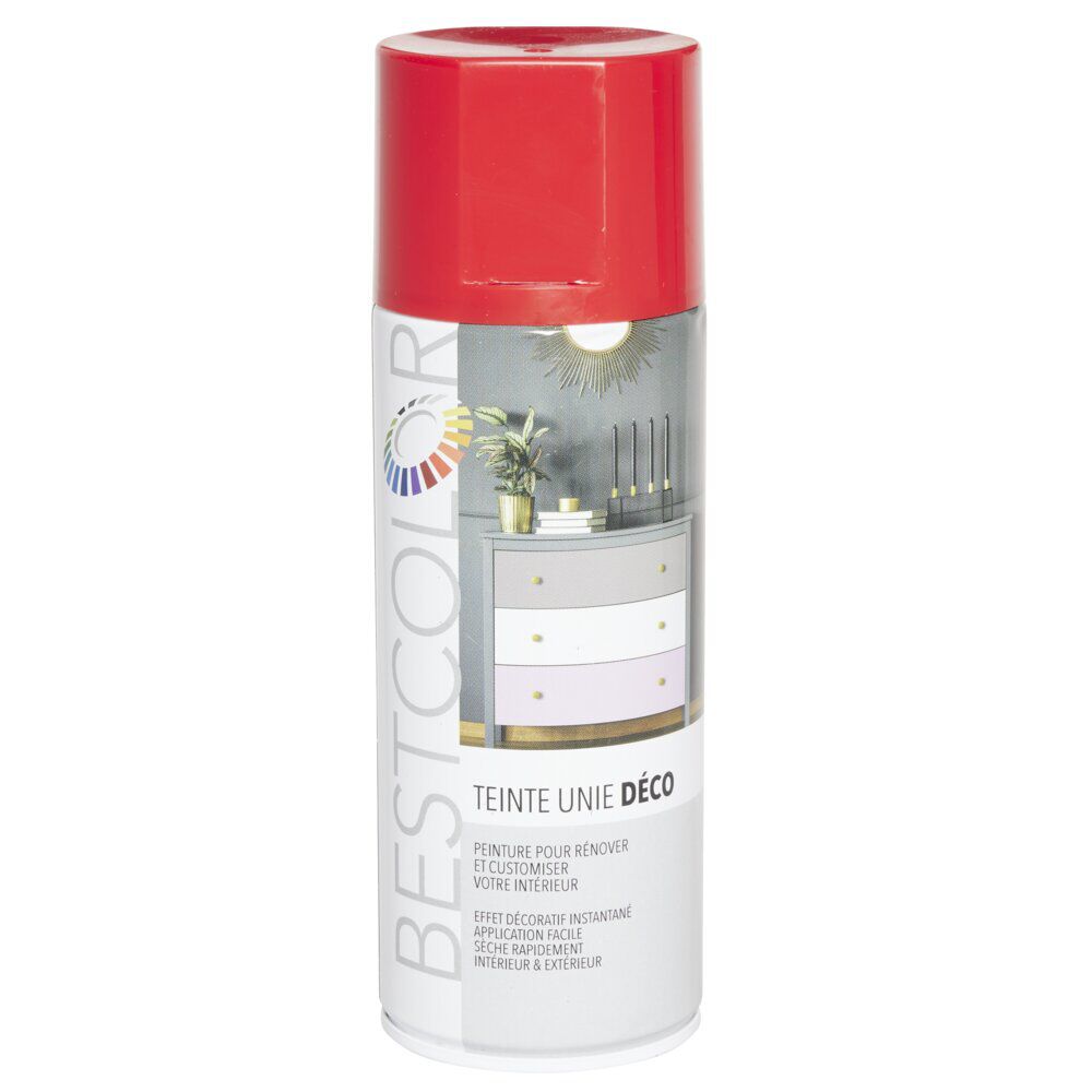 Peinture aérosol rouge brillant int/ext 400ml