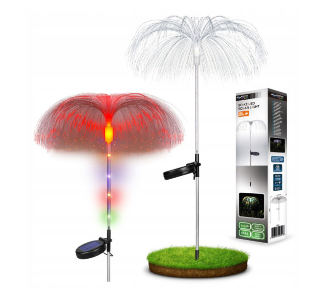 Meduza RGB lampa solarna ogrodowa wbijana H77 LED