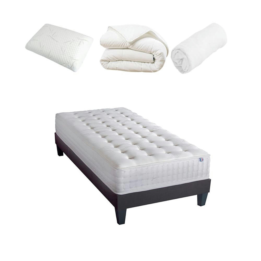 APOLLON - Ensemble  90x190  Matelas + Sommier + Accessoires