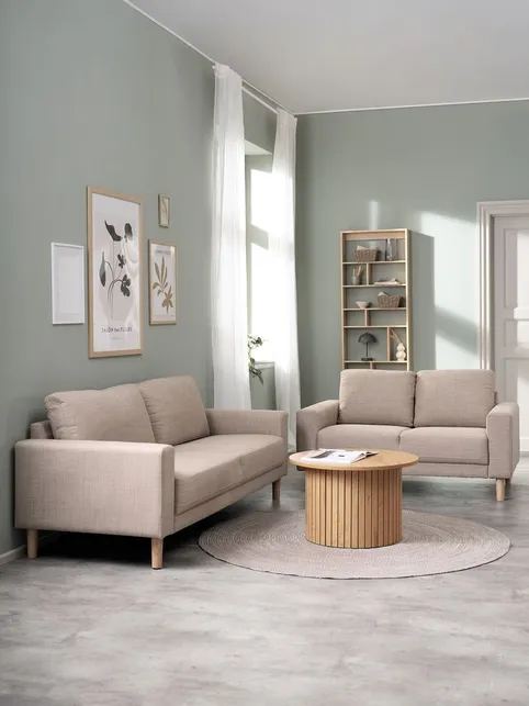 Sofasæt EGENSE 3+2-pers. sandfarvet stof