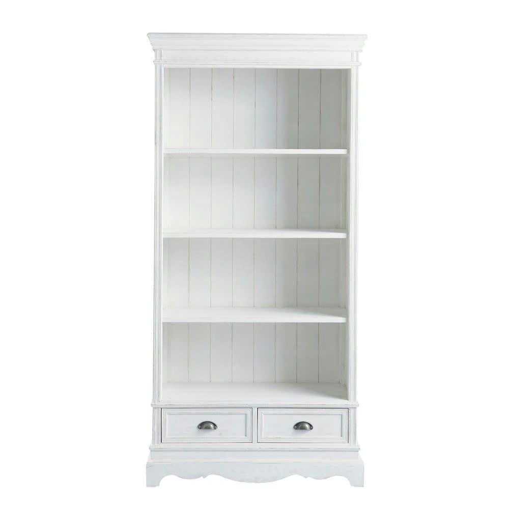 Joséphine - Bibliothèque 2 tiroirs blanche